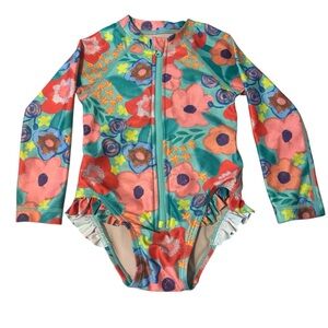 Tea Collection 2T Multicolor Floral Kids Rashguard